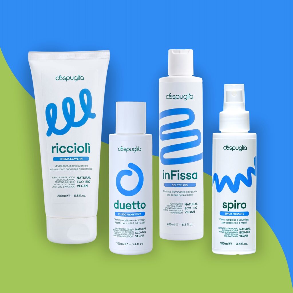 Kit modellante e protettivo per capelli ricci o mossi